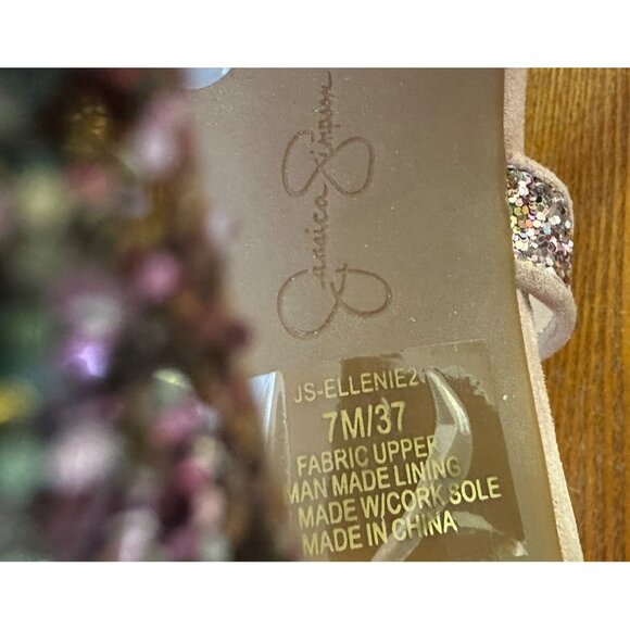 Jessica Simpson Size 7 Designer Stiletto High Heel Sandal Champagne Women - Picture 11 of 15